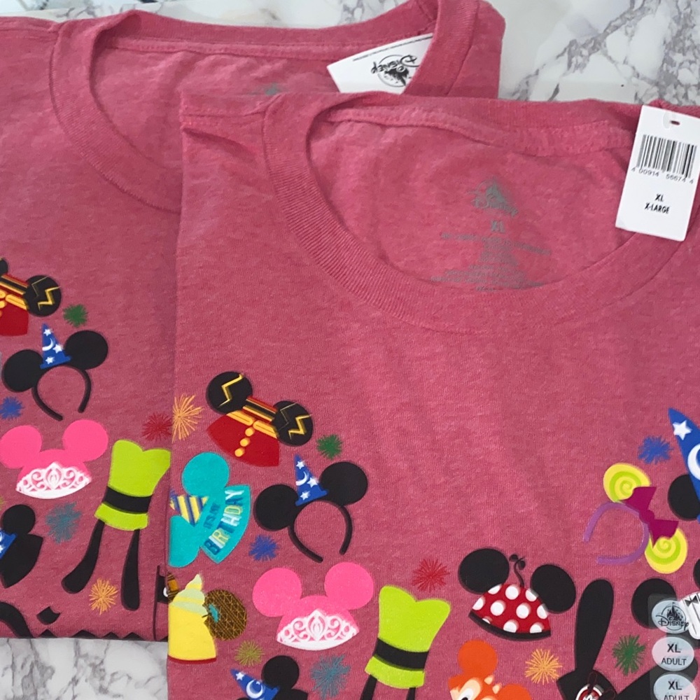 Two Disney Pink T-Shirt with Colorful Graphics Bundle